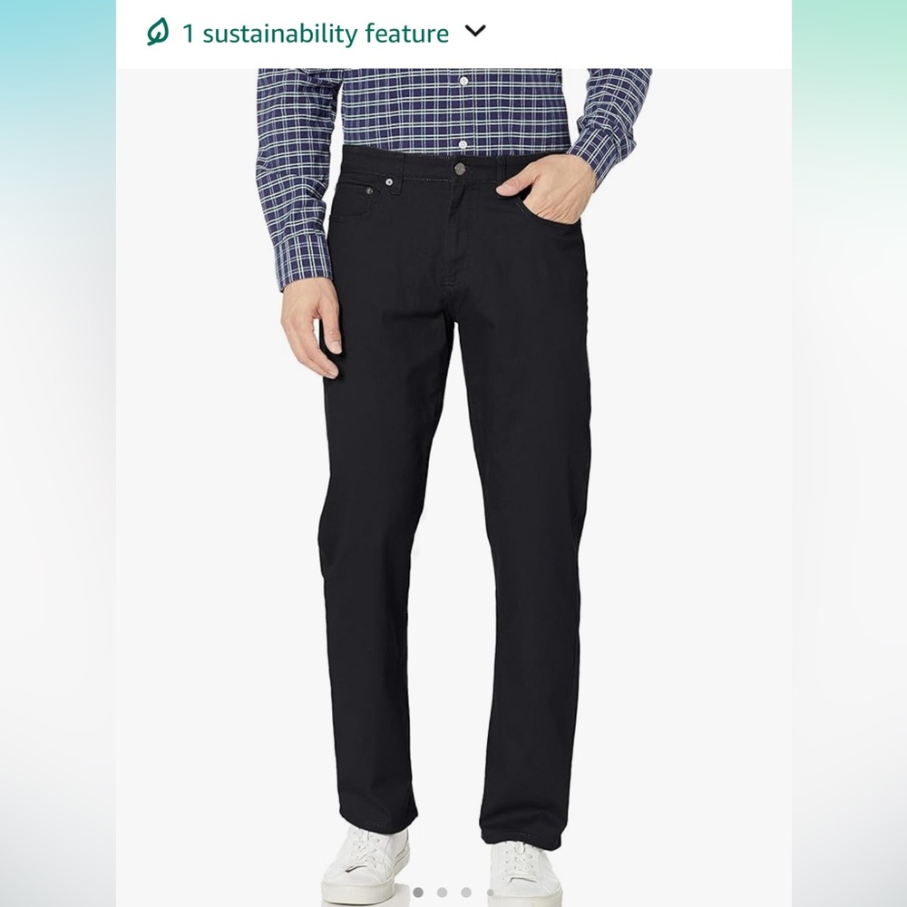 NWT Black Men's Jeans, Straight Leg, AMAZON ESSENTIALS, Size 40 x 30